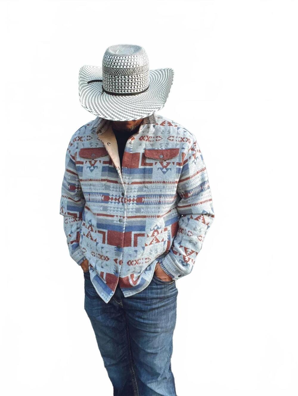 NEW MONTANACO billings 2.0 aztec jacket in red / gray